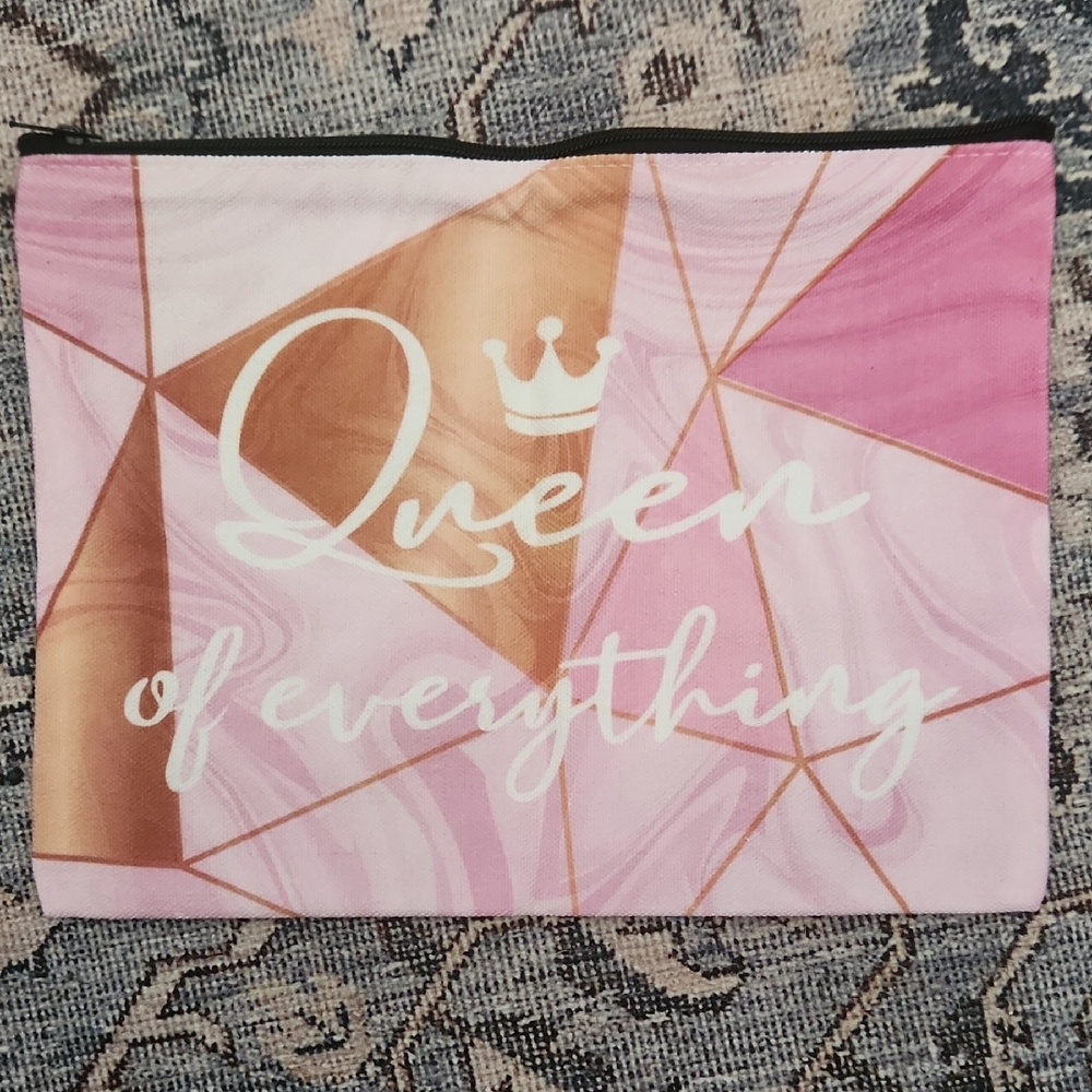 Pink and Gold Geometric Pouch